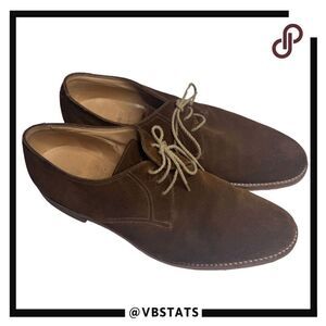 Gravati Men's Handmade Italy Vibram Suede Lace Up Derby Shoes Brown Size 11